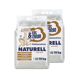 2x 10 kg Cat & Clean® Katzenstreu Naturell ohne Duft klumpendes Bentonitestreu - Bild 1 von 4