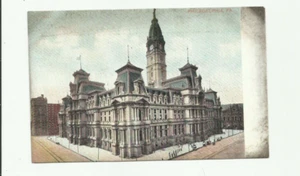 Postal antigua del Ayuntamiento de Filadelfia PA, anterior a 1907 - Imagen 1 de 2