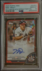 2023 Topps World Baseball Classic WBC Mike Trout Black Auto /10 *PSA 10 GEM MT - Picture 1 of 2