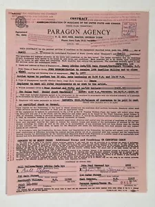 Contrato de concierto de John Hammond 1977 Northport Village Nueva York - Imagen 1 de 1