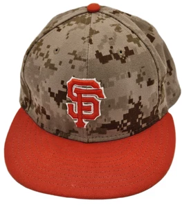 San Francisco Giants Hat Camo 7 3/8 Fitted Authentic On Field Baseball U.S. Made - Picture 1 of 9