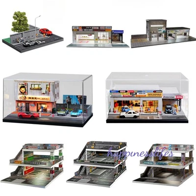 Diorama 1/64 Coche Garaje Modelo LED Ciudad Estacionamiento Edificio Escena Pantalla Modelo Foto 1 de 4