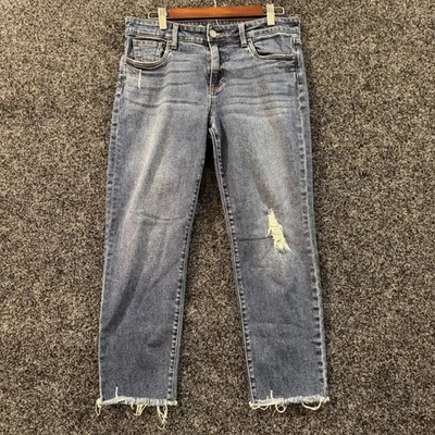 KUT from the Kloth Reese Ankle Straight Leg Jeans Size 10 Dark Blue Womens - Image 1 of 4