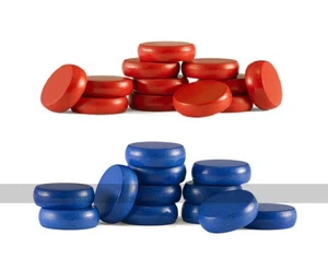Set Crokinole Scheiben (12 blau, 12 rot plus 2 Ersatzteile) (UK) - Bild 1 von 1