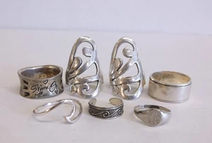 7-pc Mixed lot 925 Sterling Silver Rings ~ Variety of Sizes & Styles ~ 31.5 g TW - Picture 1 of 8