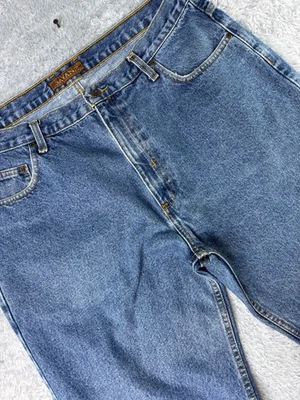 Jeans jeans SAVANE masculino vintage W36 L32 perna reta relaxada lavagem azul - Imagem 1 de 4