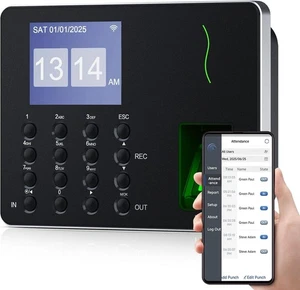 NGTeco APP-basierte Zeituhr, Fingerabdruck & PIN Zeituhren für Mitarbeiter, ohne Gebühr - Bild 1 von 8