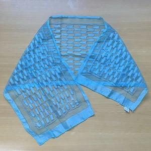 Schal Vintage blau Nylon Rechteck 12x43" Made in Japan - Bild 1 von 4
