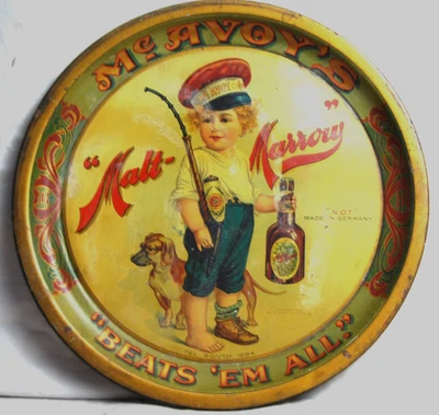 Pre Pro  McAVOY'S MALT-MARROW "BEATS 'EM ALL" TRAY- McAVOY'S BREWING CO. CHICAGO - Image 1 of 4