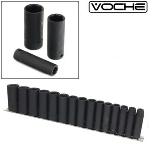 3/8 Deep Impact Steckschlüsselsatz Chrom Vanadium Stahl CRV Stecknüsse 8-22mm 15tlg Voche® - Bild 1 von 5