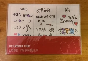 Set adesivi tatuaggi BTS World Tour Love Yourself Concert 2018 merce ufficiale NUOVO - Foto 1 di 5