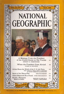 NATIONAL GEOGRAPHIC MAY 1960 USAF ARTISTS BRASILIA OLDEST SHIPWRECK IKE OVERSEAS - Picture 1 of 10
