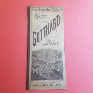 KARTE DER ST GOTTHARD-BAHN / CARTE DU CHEMIN DE FER DU ST GOTHARD 1880 veduta - Picture 1 of 5