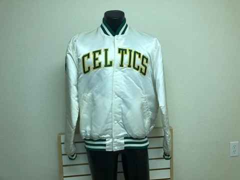 Boston Celtics white Vintage Throwback  Starter Jacket Size XLarge Rare Made USA Cover