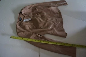 bebe PU PEPLUM JACKET SIZE S Warm Taupe 2016 Model - Picture 1 of 12