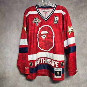 NWT A BATHNIG APE BAPE x Mitchell Ness NHL Florida Panthers Hockey Jersey Men M - Picture 1 of 16