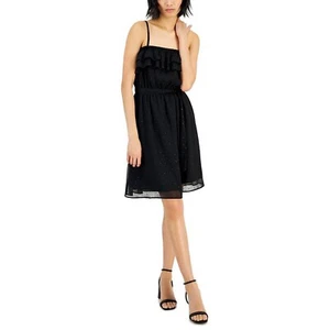 Inc International Concepts Clip-Dot Ruffled Dress, Black, Sz. S  NWT (55) - Picture 1 of 9