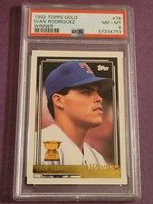 1992 Topps Gold Winner Ivan Rodriguez HOF All Star Rookie #78 PSA 8 Texas Ranger