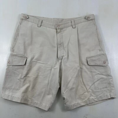 PANTALONES CORTOS DE CARGA CUBAVERA DE COLECCIÓN para Hombres Talla 38 Tostado Crema 100% ALGODÓN Pestañas Laterales Rusia Foto 1 de 4