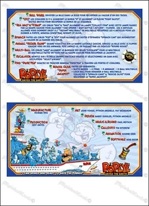 Bally Popeye 1994 Cartes Instructions Flipper Custom Pinball FRENCH - Foto 1 di 3
