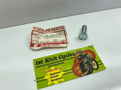 NOS KAWASAKI MOTOCICLETA KV75 SILENCIADOR CUBIERTA PERNO 115B0820 PERNO-PEQUEÑO-MOLESTO,8X20 Foto 1 de 3