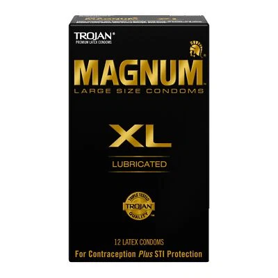 	Trojan Magnum XL Large Size Lubricated Condoms Pack of 12	 - Image 1 of 4