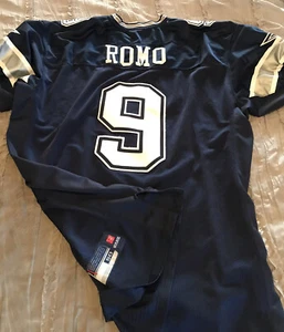 Maglia TONY ROMO Dallas COWBOYS calcio REEBOK cucita taglia 50 blu NFL SPEDIZIONE GRATUITA - Foto 1 di 4