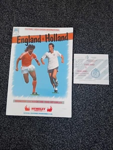 1988 England v Holland Football Programme & Match Ticket. Pre-Owned / Used. - Picture 1 of 1
