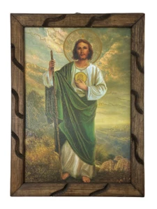13"x18" San Judas Tadeo Imagen Impresa Cuadro Rùstico St. Jude - Picture 1 of 2