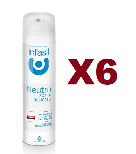 6 PZ DEODORANTE INFASIL NEUTRO EXTRA DELICATO SPRAY 150ML