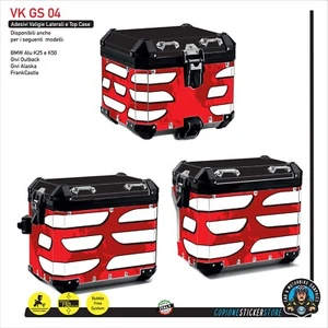 Set adesivi Valigie Laterali + Top Case Alluminio BMW GS 1200 1250 K50 Map Red - Picture 1 of 3