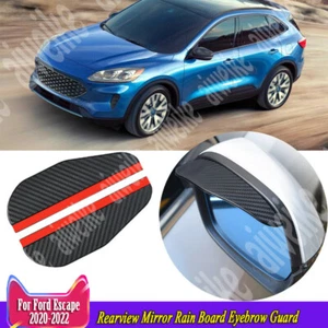 Carbon Rearview Mirror Rain Board Eyebrow Guard For Ford Escape Kuga 2020-2024 - Picture 1 of 8