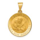 14k Yellow Gold /Satin Hollow Spanish San Jose Medal Pendant Gift for Mom 1.36g