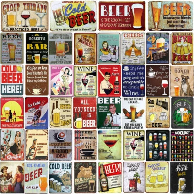 Rote Vintage Metal Tin Sign Garage Wall Plaques Wine Bar Pub Customization Decor - Image 1 of 4