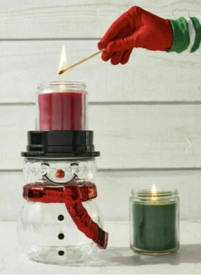 Bath & Body Works Snowman Candle Holder Pedestal Single Wick Christmas NEW! - Image 1 of 4