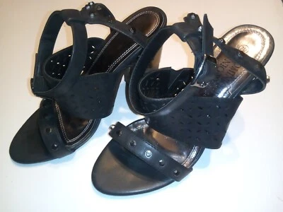 Dominique Nicole Women’s heels 7M Chrome Studded Black 4" Heels - Image 1 of 4