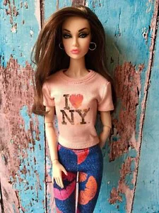 Bouutique Vital Printed T-shirt "I Love NY" Design for Poppy Doll 12 Inch - Picture 1 of 13