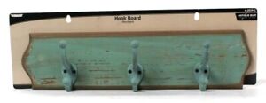 Dorman 4-2039-C Antique Blue 18 Inch Wooden Hook Board For Coats Hats Robes 