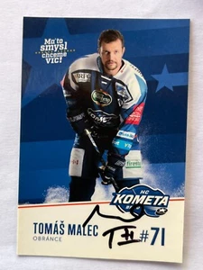 Autógrafo TOMAS MALEC-HC Kometa Brno 17/18 - Hockey sobre hielo - Ex-Ottawa Senadores - Postal - Imagen 1 de 2