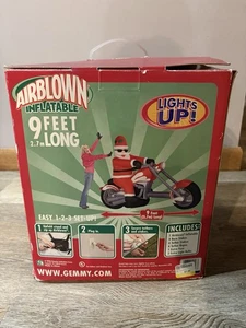 2006 Gemmy 9’ Santa Chopper Motorcycle Lighted Christmas inflatable Blow Up New - Picture 1 of 2