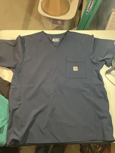 Carhartt Men’s Modern Fit Scrub Top L grey, teal Short Sleeve C15106 Priced per - Picture 1 of 11