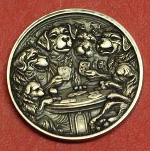HOBO Nickel Dogs Playing Poker Real US Nickel - Picture 1 of 2