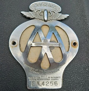 Vintage 1940s East Africa AA MOTORCYCLE BADGE~REAAA Automobile Association - Picture 1 of 4
