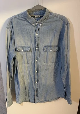 Insight Button Up Mens Denim Shirt Size L - image 1 of 4