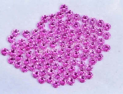 100 Pcs Natural Mogok Pink Ruby Round 5x5 mm Certified 57.55 Ct Loose Gemstone - Image 1 of 4