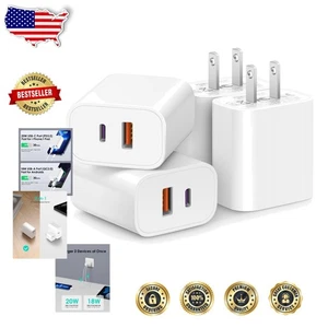 High-Speed 4er Pack Dual-Port USB Ladegerät für iPhone, Samsung, Google Geräte - Bild 1 von 8