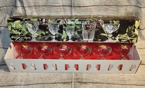 Boxed set of 6 Cristal d'arques Durand "Rambouillet" Cut Crystal VTG NEW - Picture 1 of 6