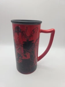 "Taza de café alta Pesadilla antes de Navidad Mayor roja negra Disney 6 3/8""" - Imagen 1 de 8
