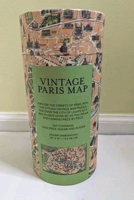 Nuevo Rompecabezas Vintage - 1000 Piezas - 48x73cms/19x29 Inc Mapa de París Sellado Foto 1 de 4