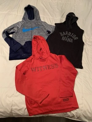 Lot Of 3 Nike Lebron Under Armour Rock Boys Hoodie Pullover Youth Medium Large - Image 1 of 4